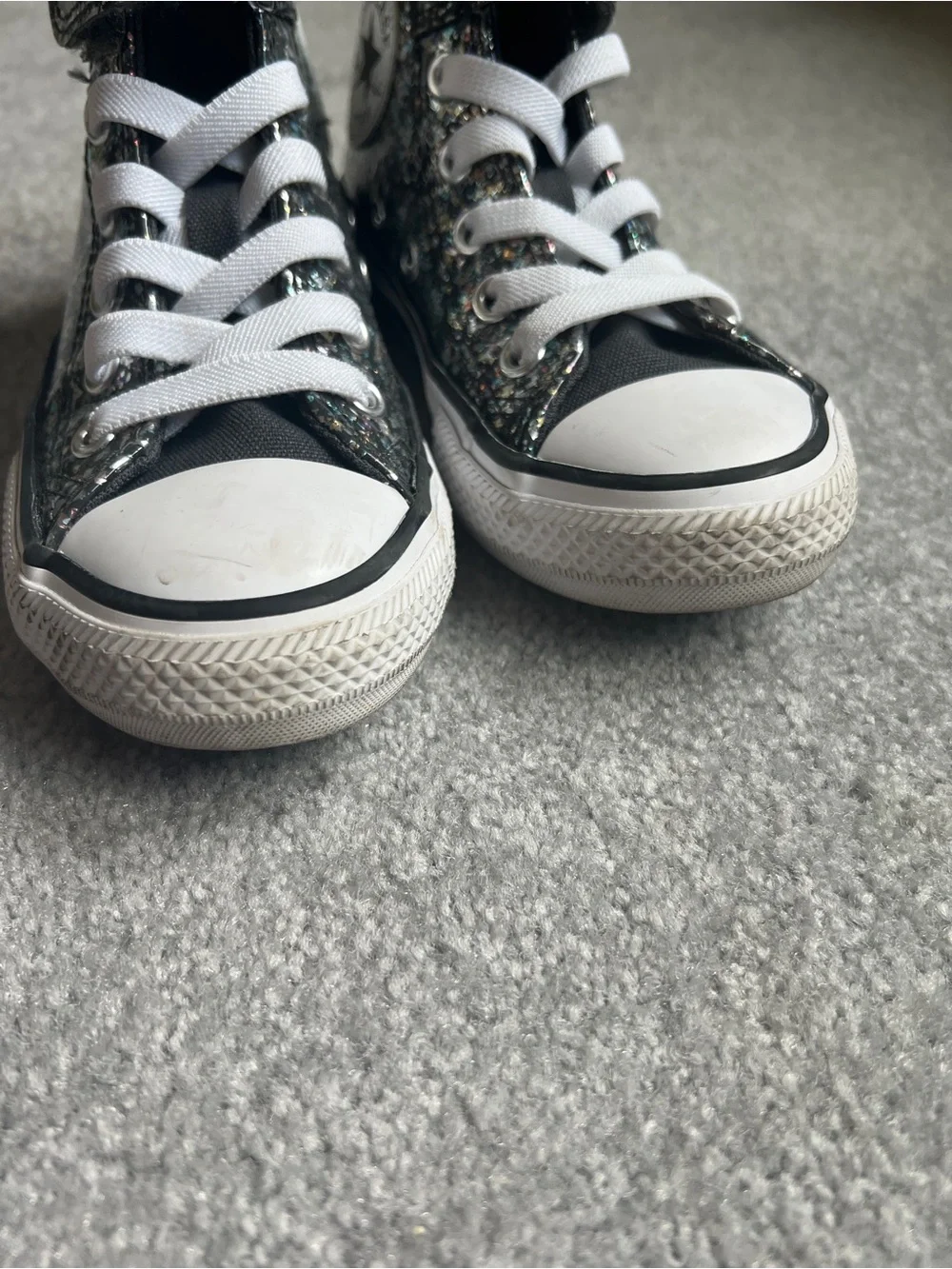 Converse Kids Black Glitter High-Top Sneakers